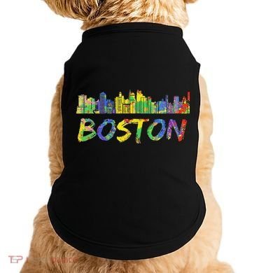 Boston Massachusetts Skyline Paint Doggie Tank