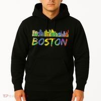 Boston Massachusetts Skyline Paint Hoodie thumb 2