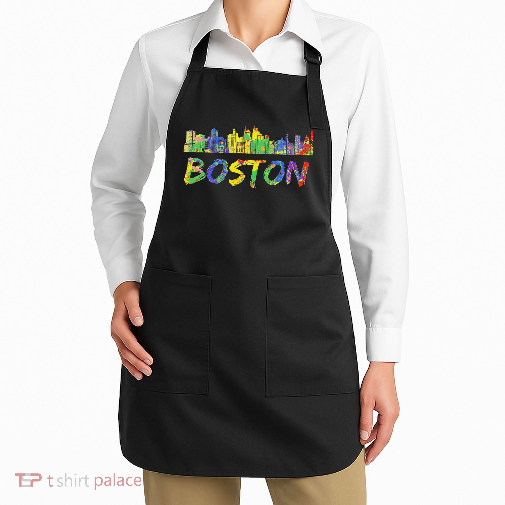 Boston Massachusetts Skyline Paint Apron