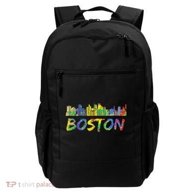 Boston Massachusetts Skyline Paint Backpack