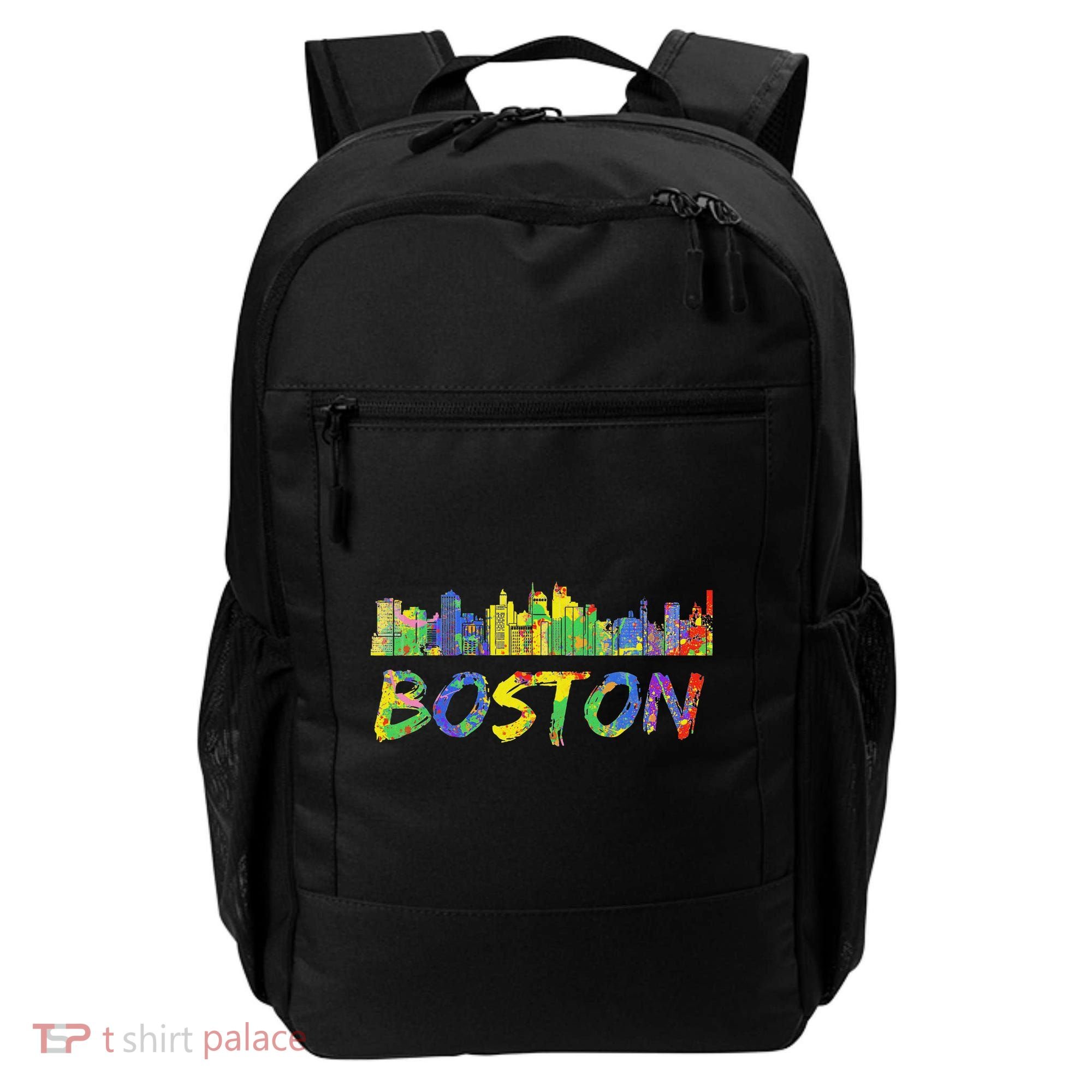 Boston Massachusetts Skyline Paint Backpack