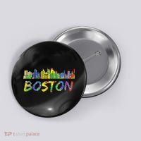 Boston Massachusetts Skyline Paint Button thumb 0