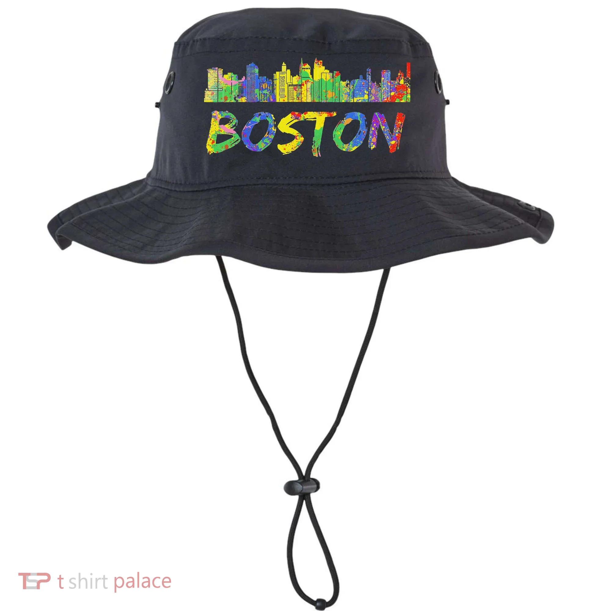 Boston Massachusetts Skyline Paint Bucket Hat