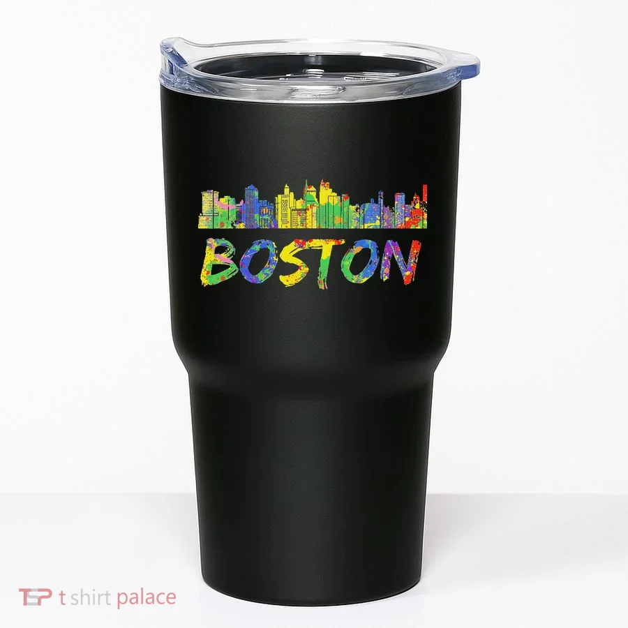 Boston Massachusetts Skyline Paint Tumbler