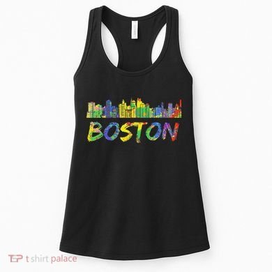 Boston Massachusetts Skyline Paint Women's Tank Top