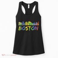 Boston Massachusetts Skyline Paint Women's Tank Top thumb 0