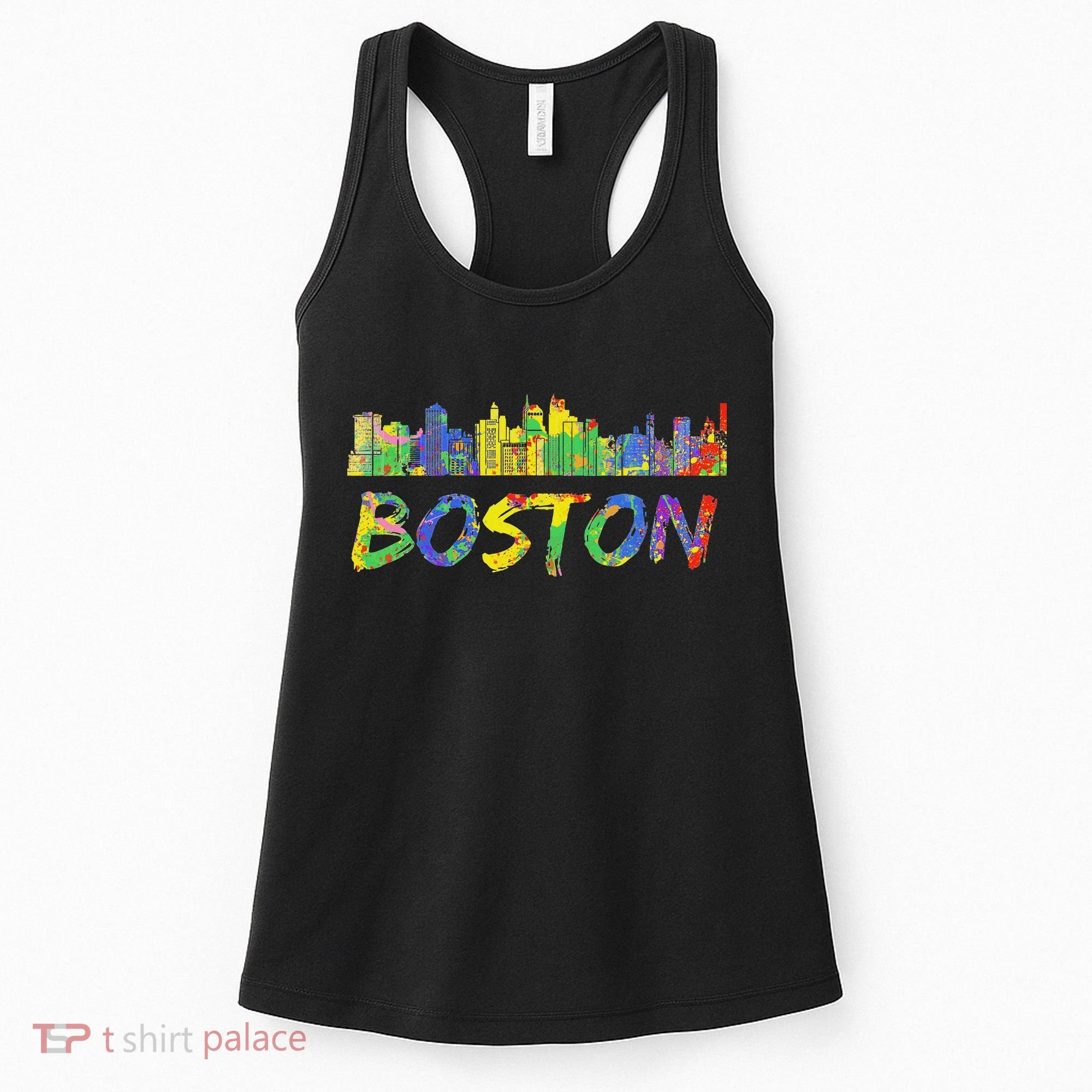 Boston Massachusetts Skyline Paint Women's Tank Top