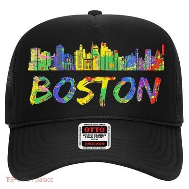 Boston Massachusetts Skyline Paint Hat