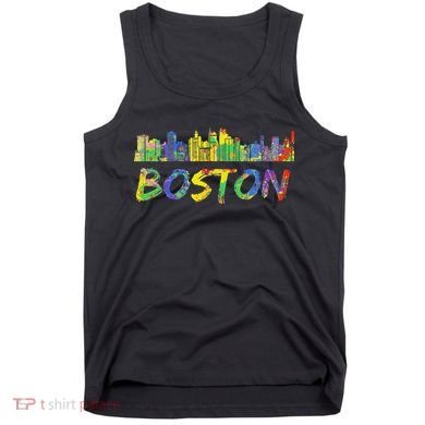 Boston Massachusetts Skyline Paint Tank Top