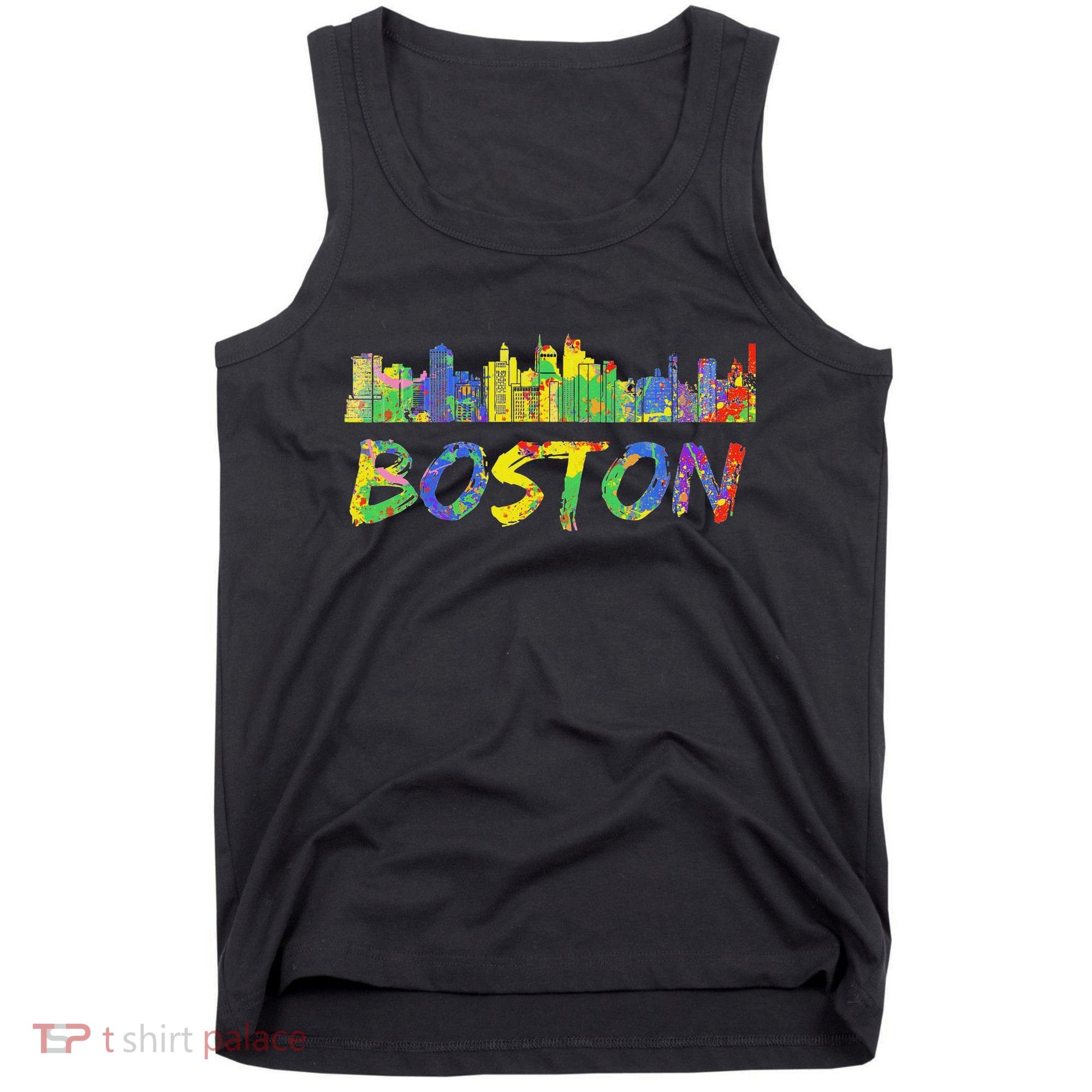 Boston Massachusetts Skyline Paint Tank Top