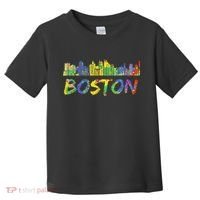 Boston Massachusetts Skyline Paint Toddler T-Shirt thumb 0