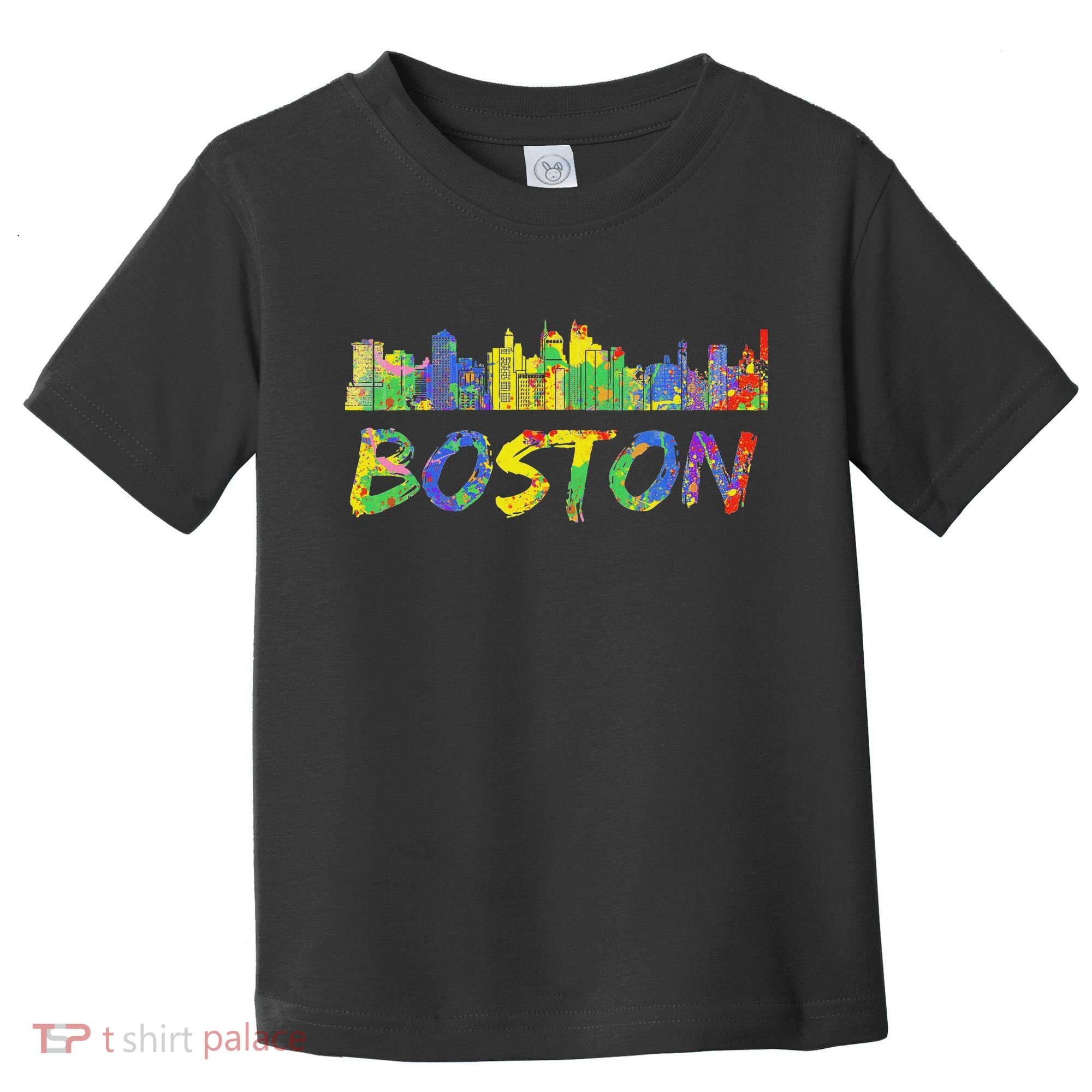 Boston Massachusetts Skyline Paint Toddler T-Shirt