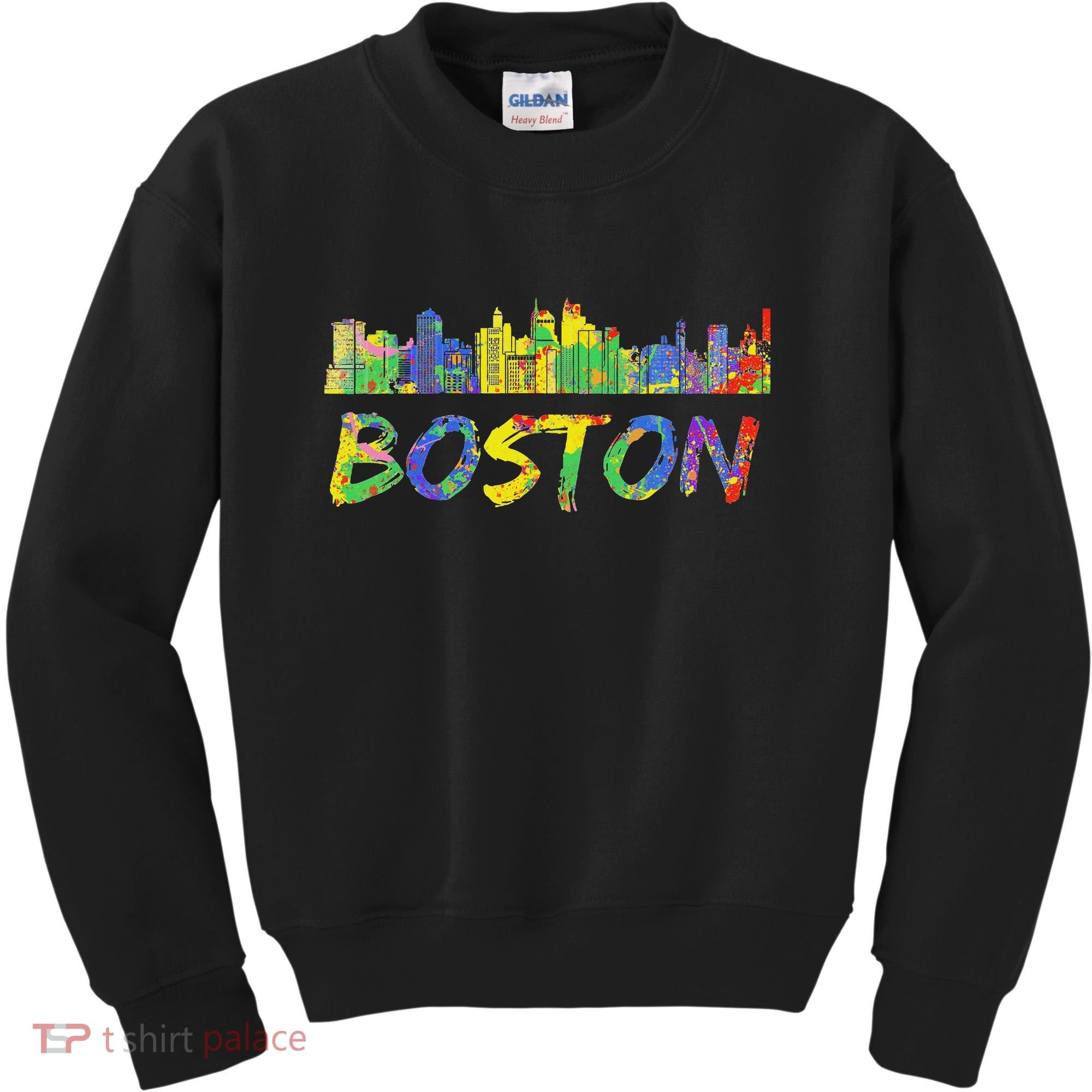 Boston Massachusetts Skyline Paint Kids Sweatshirt