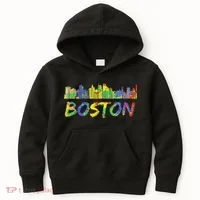 Boston Massachusetts Skyline Paint Kids Hoodie thumb 0