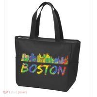 Boston Massachusetts Skyline Paint Tote Bag thumb 3