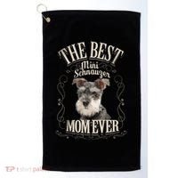 Best Mini Schnauzer Mom Ever Miniature Schnauzer Dog Funny Gift Golf Towel thumb 0