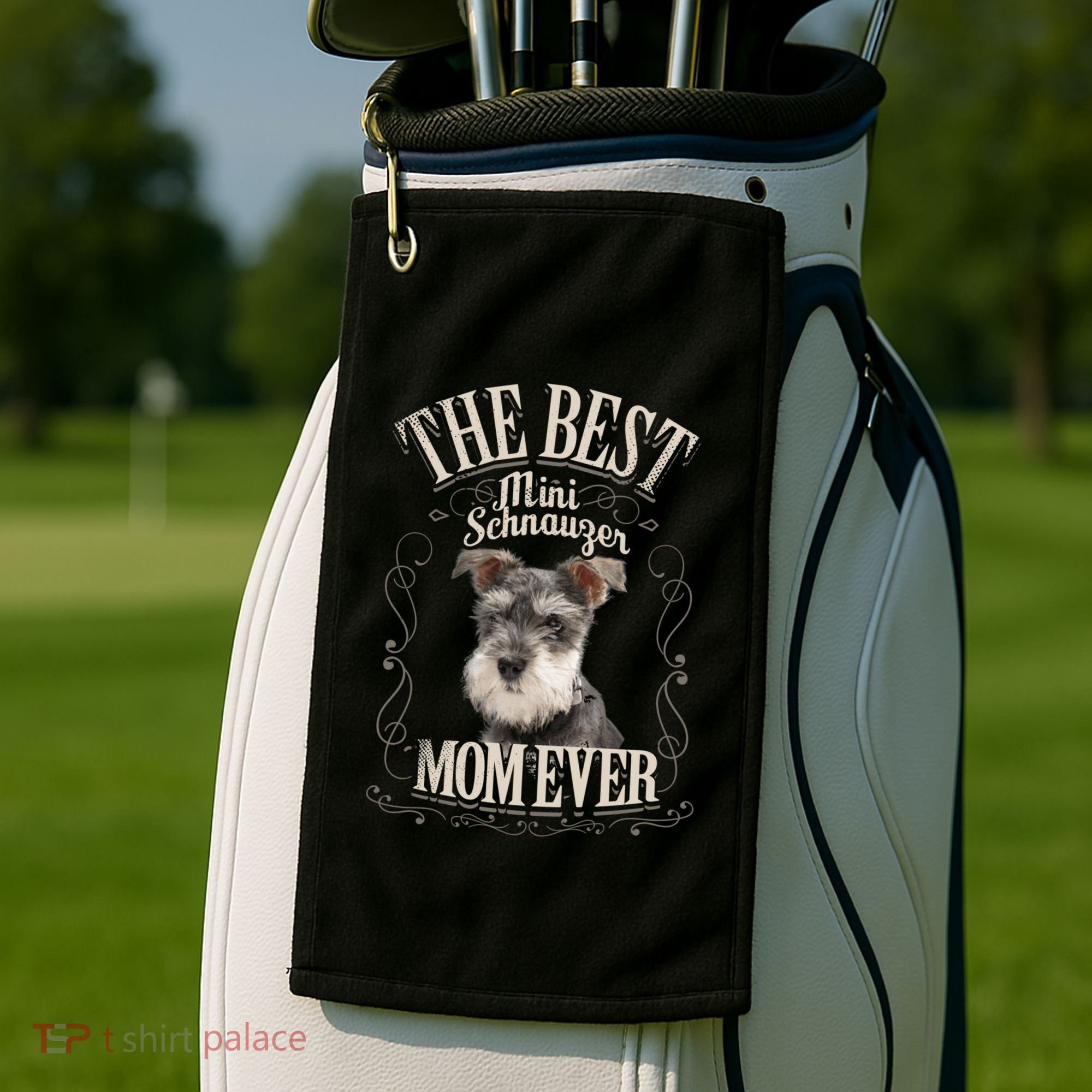 Best Mini Schnauzer Mom Ever Miniature Schnauzer Dog Funny Gift Golf Towel
