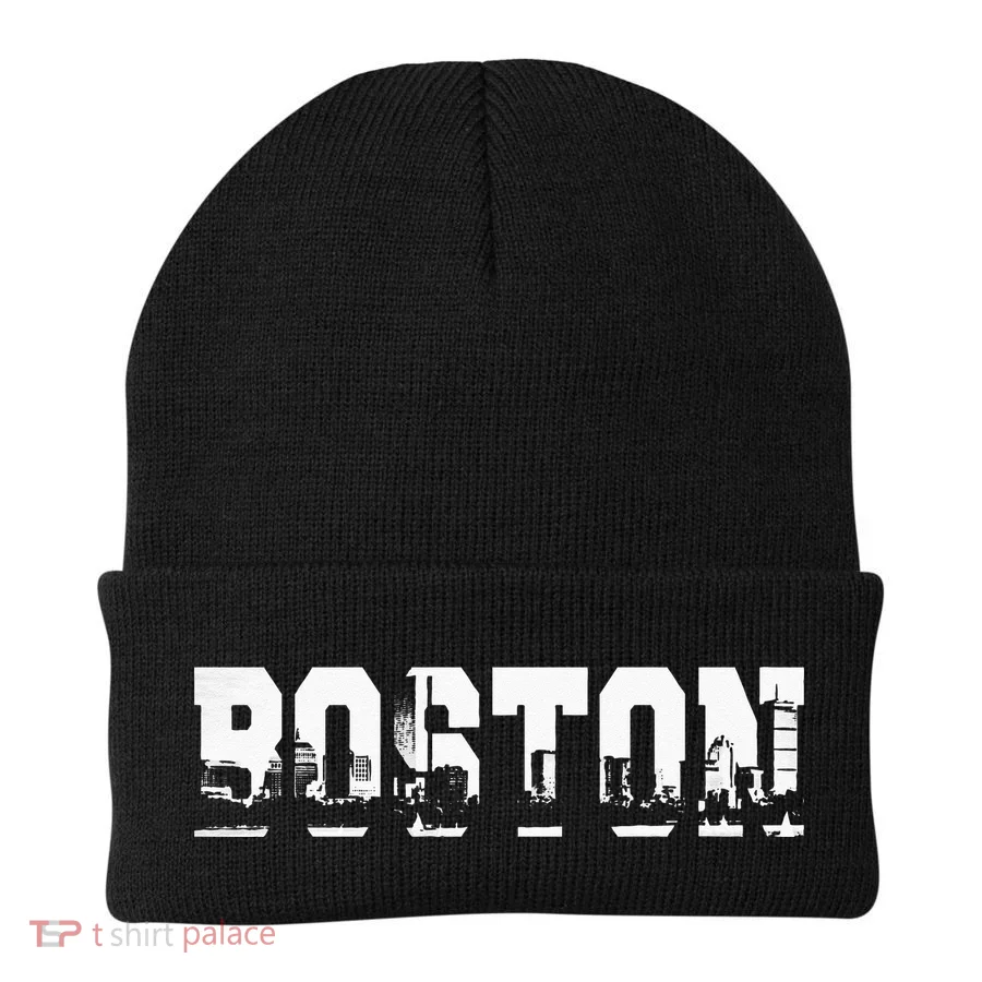 Boston Massachusetts Skyline Graphic Apparel Beanie