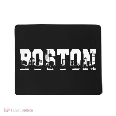 Boston Massachusetts Skyline Graphic Apparel Mousepad