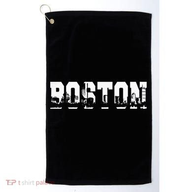 Boston Massachusetts Skyline Graphic Apparel Golf Towel