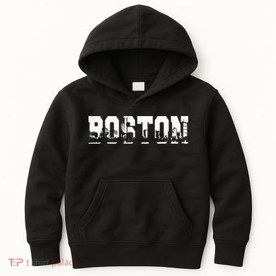Boston Massachusetts Skyline Graphic Apparel Kids Hoodie