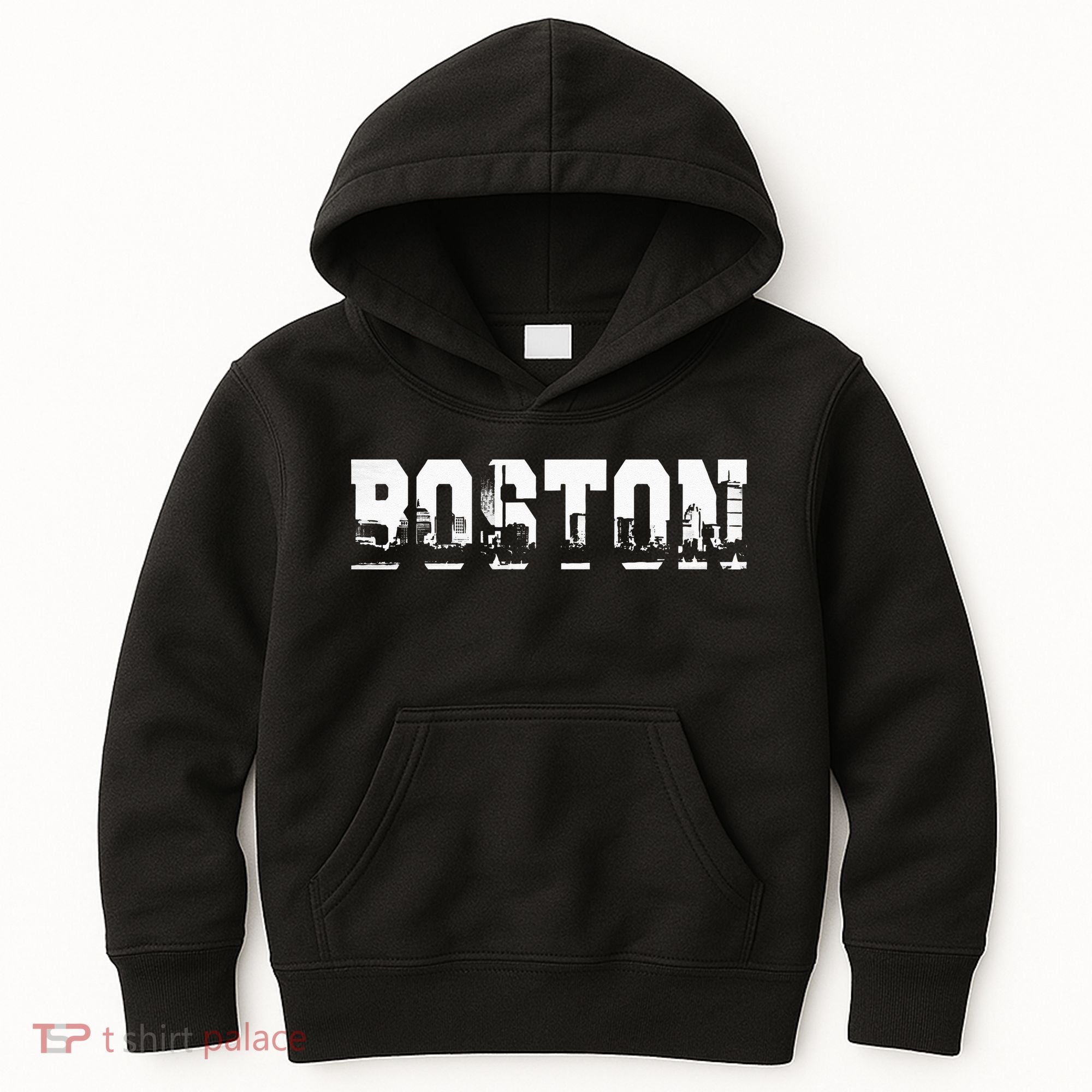 Boston Massachusetts Skyline Graphic Apparel Kids Hoodie