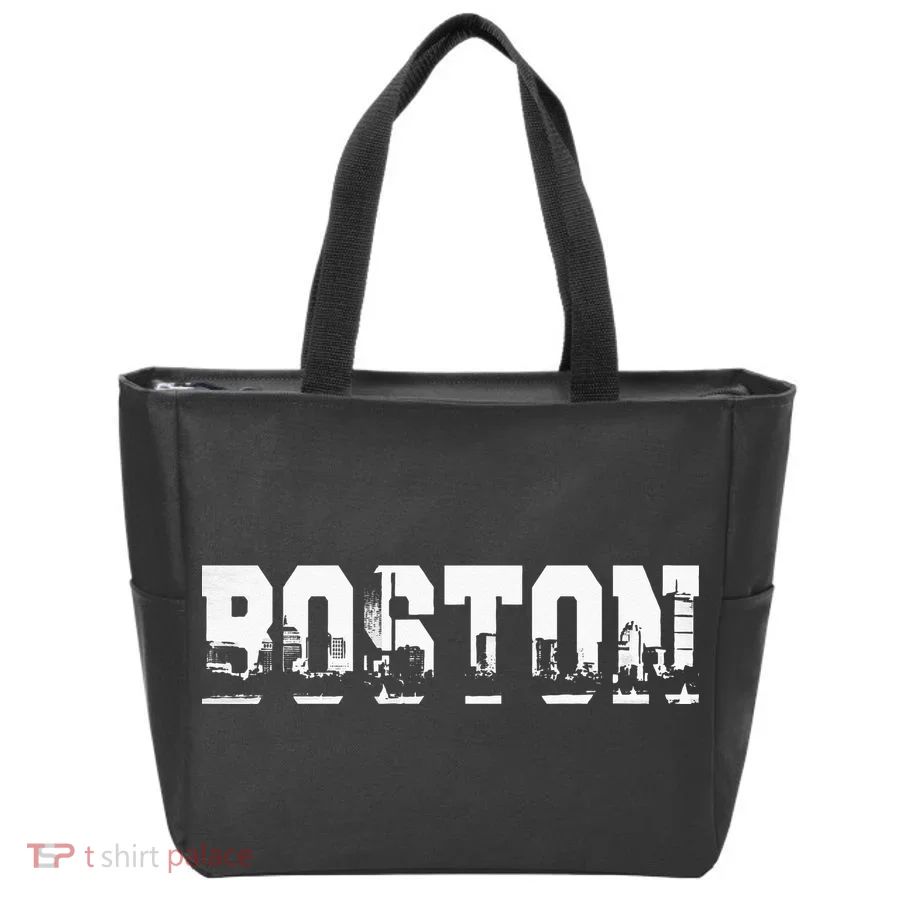 Boston Massachusetts Skyline Graphic Apparel Tote Bag