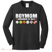 Boy Mom Surrounded By Balls Kids Long Sleeve Shirt thumb 0
