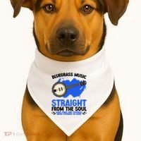Bluegrass Music Straight From The Soul USA-Made Doggie Bandana thumb 1