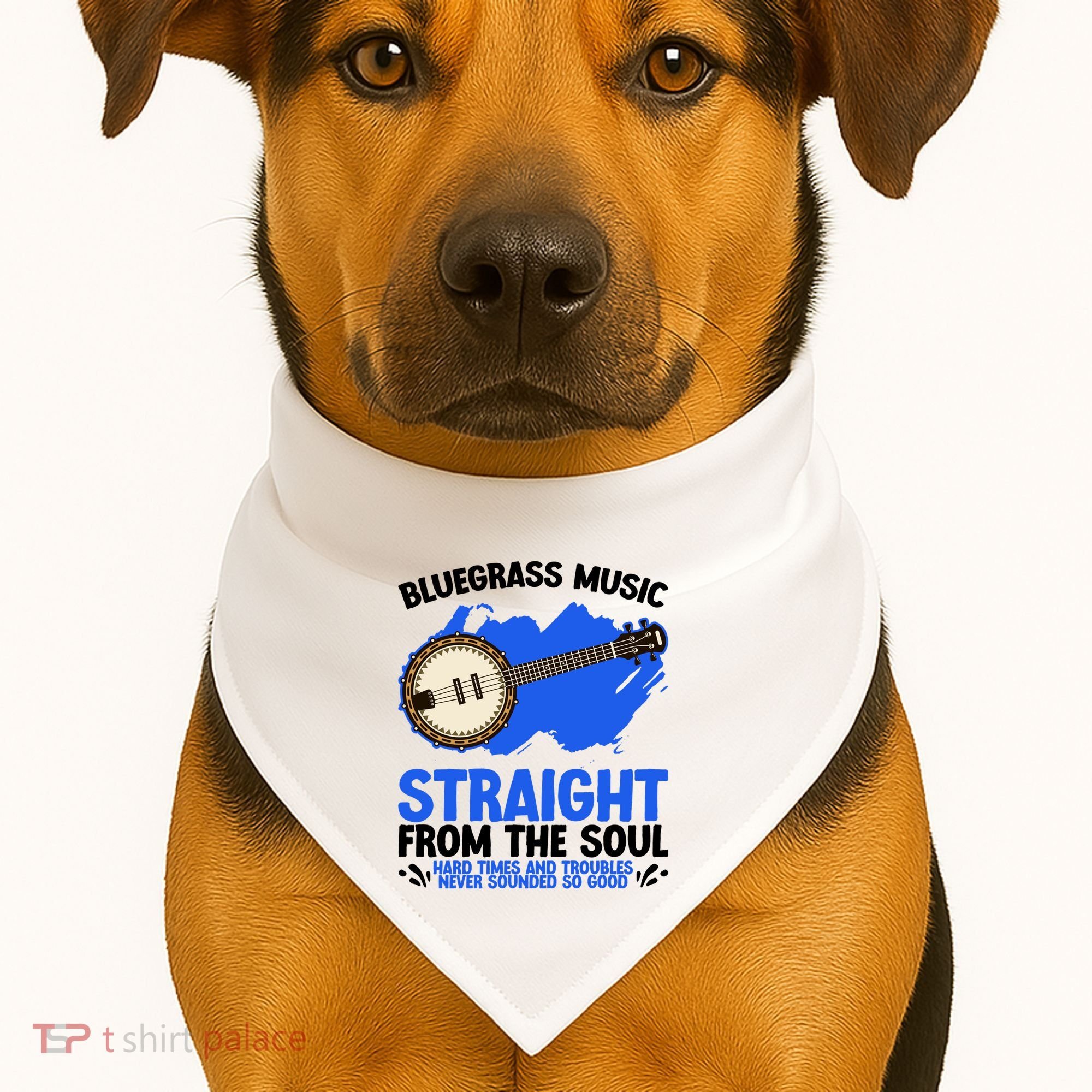 Bluegrass Music Straight From The Soul USA-Made Doggie Bandana
