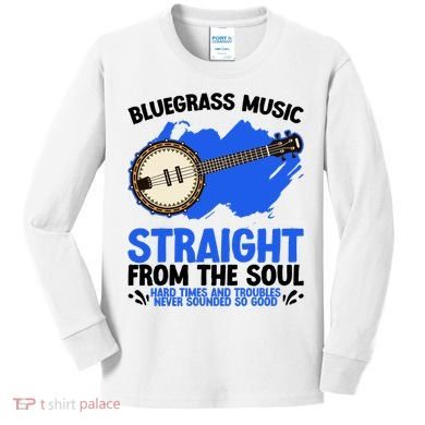 Bluegrass Music Straight From The Soul Kids Long Sleeve Shirt