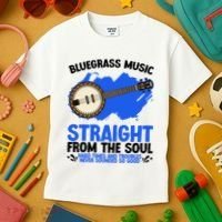 Bluegrass Music Straight From The Soul Kids T-Shirt thumb 3