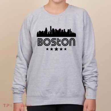 Boston Massachusetts Skyline Retro Style Women's Sweatshirt