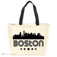 Boston Massachusetts Skyline Retro Style Tote Bag thumb 0