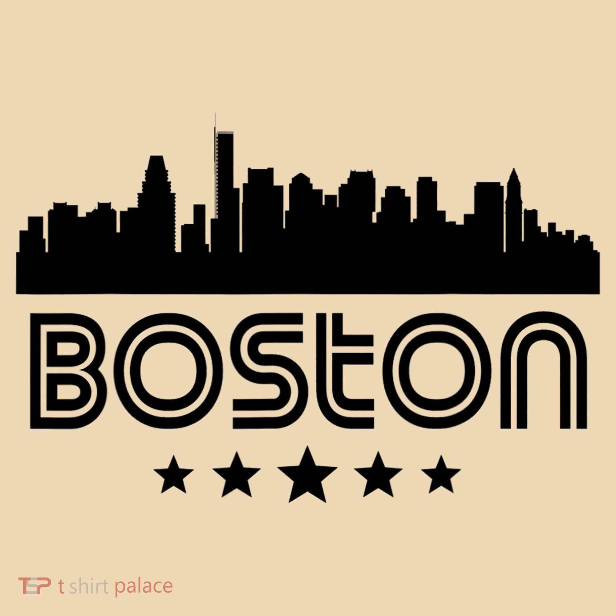 Boston Massachusetts Skyline Retro Style Tote Bag