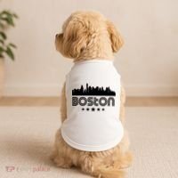 Boston Massachusetts Skyline Retro Style Doggie Tank thumb 2