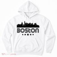 Boston Massachusetts Skyline Retro Style Hoodie thumb 0