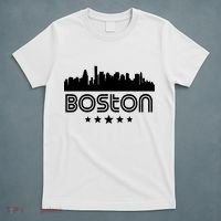 Boston Massachusetts Skyline Retro Style T-Shirt thumb 5