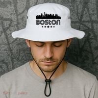 Boston Massachusetts Skyline Retro Style Bucket Hat thumb 2