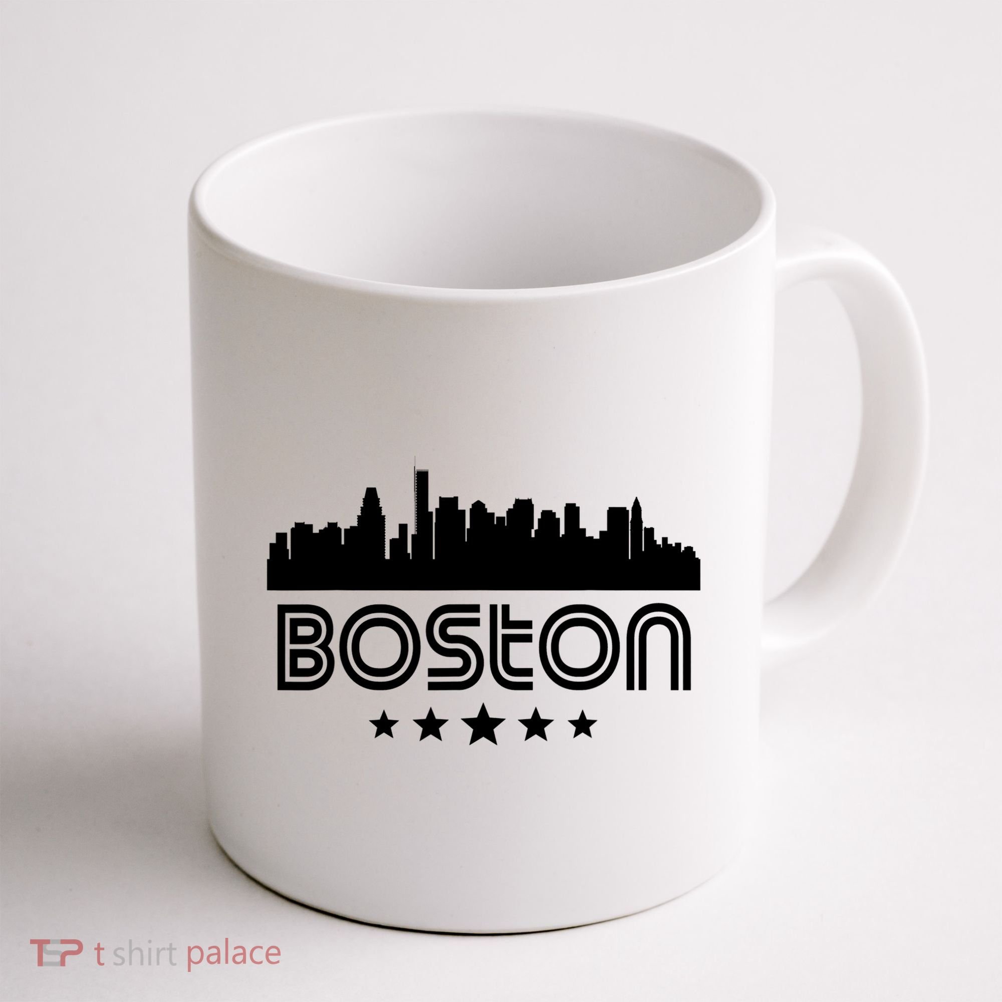 Boston Massachusetts Skyline Retro Style Coffee Mug