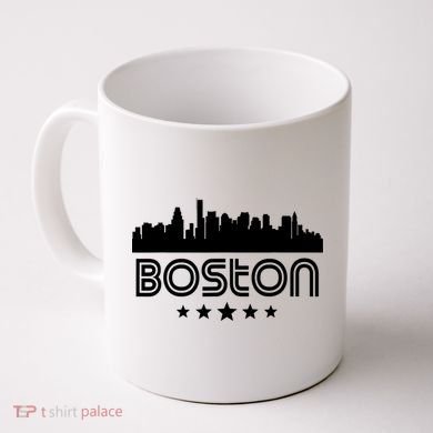 Boston Massachusetts Skyline Retro Style Coffee Mug