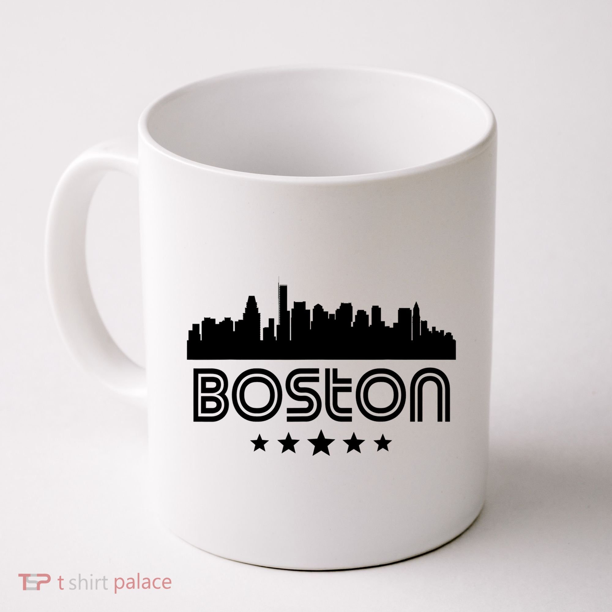 Boston Massachusetts Skyline Retro Style Coffee Mug