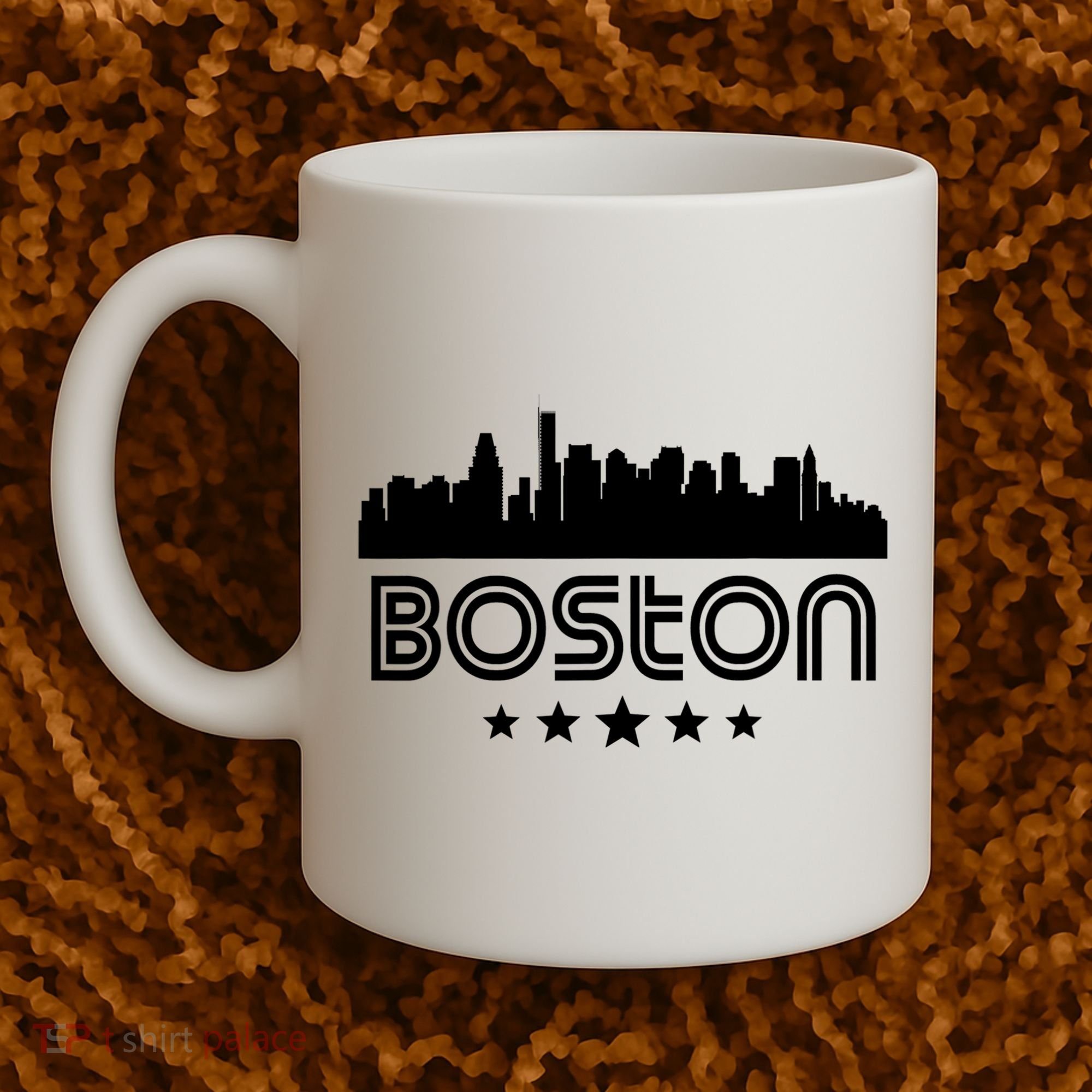 Boston Massachusetts Skyline Retro Style Coffee Mug