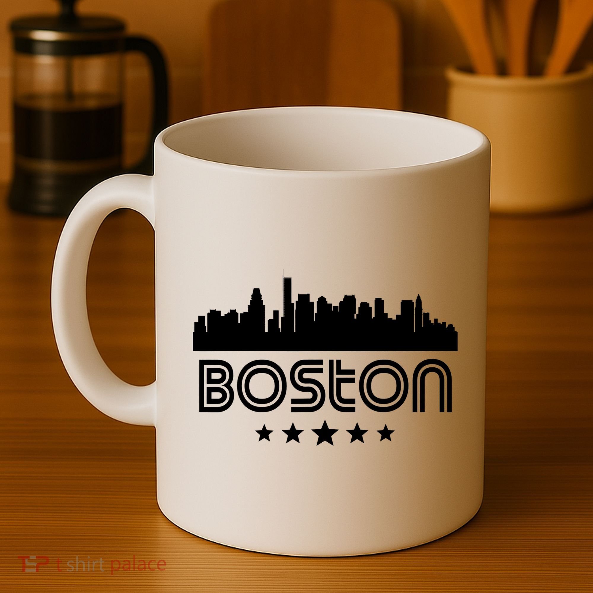 Boston Massachusetts Skyline Retro Style Coffee Mug