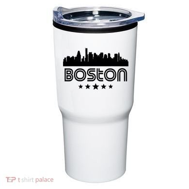 Boston Massachusetts Skyline Retro Style Tumbler