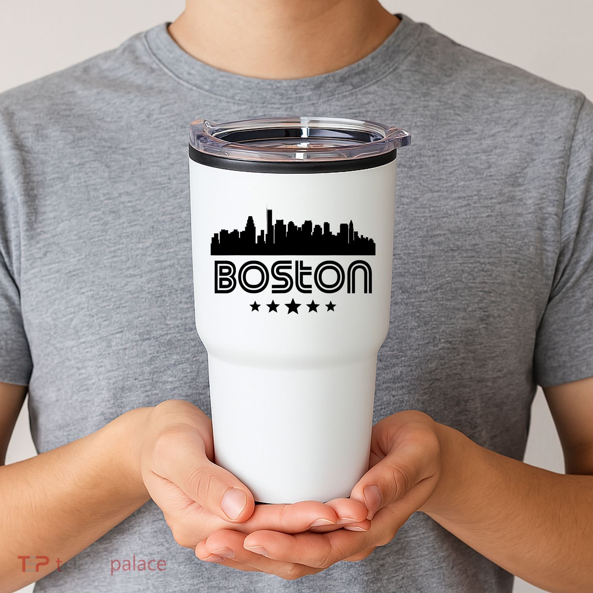 Boston Massachusetts Skyline Retro Style Tumbler