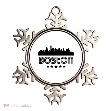 Boston Massachusetts Skyline Retro Style Ornament