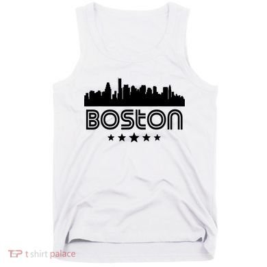 Boston Massachusetts Skyline Retro Style Tank Top