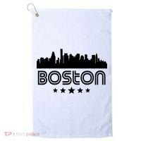 Boston Massachusetts Skyline Retro Style Golf Towel thumb 0
