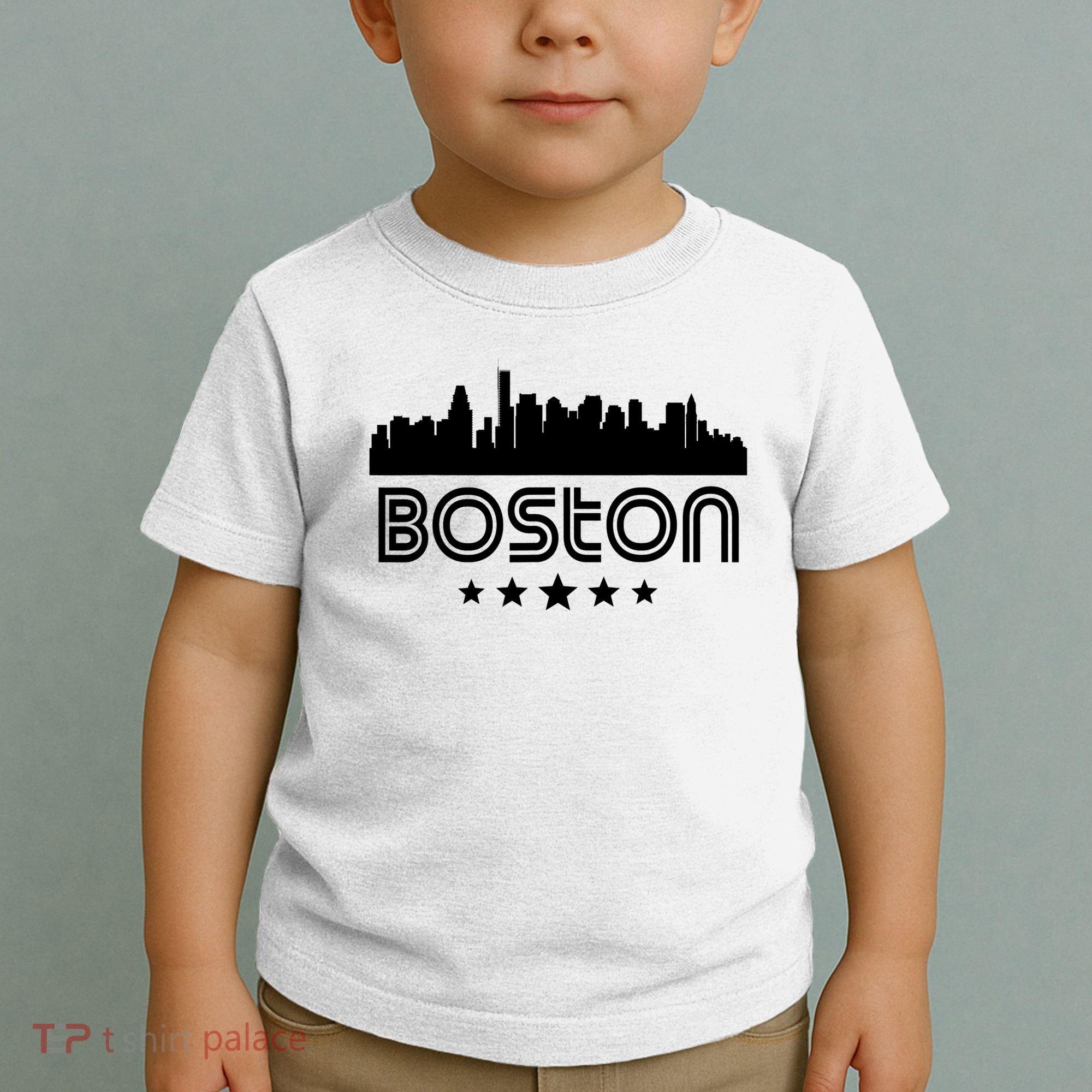 Boston Massachusetts Skyline Retro Style Toddler T-Shirt